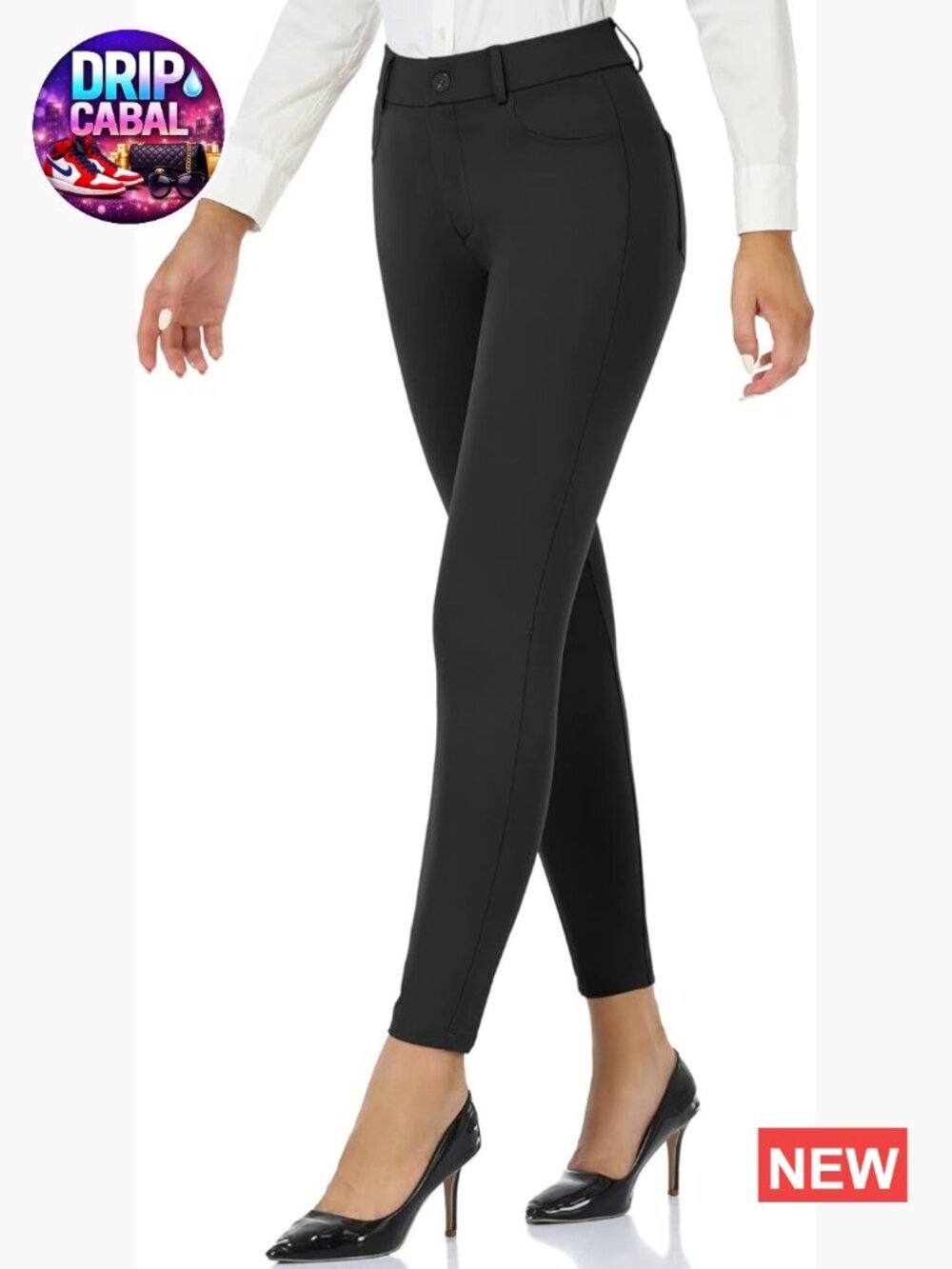 High Waist Stretchy Yoga Dress Pants with Pockets for Work Office Casual